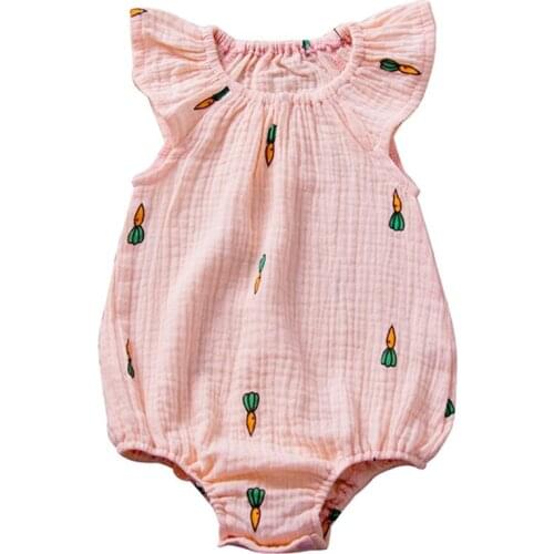 Baby Boys Girls Clothes 2021 Infant Newborn Baby Girls Fly Sleeve Cartoon Bodysuit Romper Clothes Outfit ropa de bebes for 0-24M