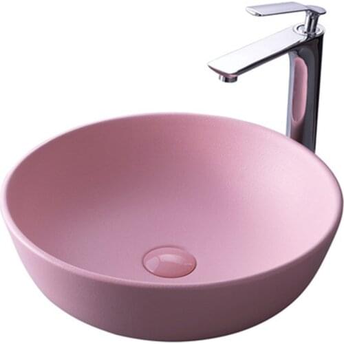 Simple Household Ceramic Washbasin Toilet Bathroom Small Utensils Sink Bowl Pink Basin Washbasin Bathroom Sink