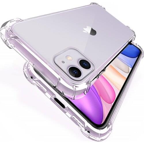 Transparent Shockproof Silicone Case For iPhone 12 11 Pro Max Clear TPU Back Cover Fundas For iPhone X XR XS Max 6 7 8 Plus Case
