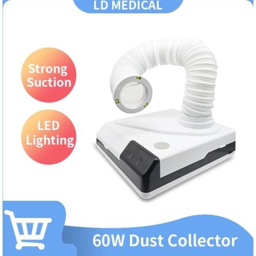 60W Dental Dust Collector Extractor Dental Lab Equipment Vacuum Cleaner Dust Suction Machine for technician Polishing& Grinding