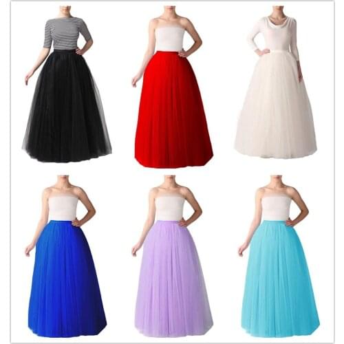 QC6610 Europe and America1 meters five layer gauze Skirt Women multicolor Adult Long Skirt