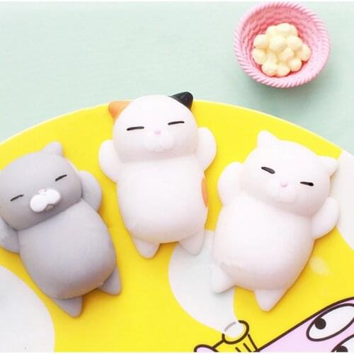 1PCS Adorable Japan Lazy Cat dumpling Squeeze Stretchy Kawaii Decompress Anti Stress Toys