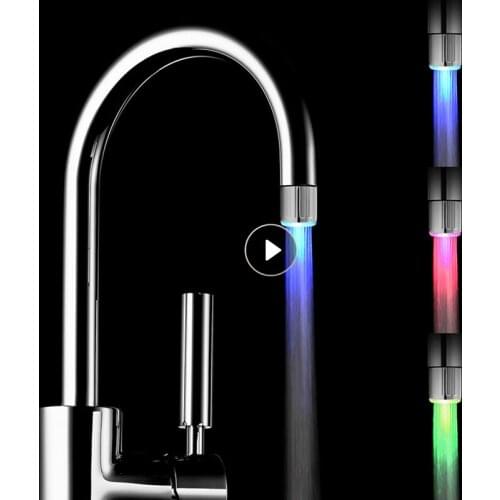 LED Faucet Kitchen Bathroom LED Faucet Aerator Water Power Shower Tap Lights Colorful Water Saving Aerator Color 3 Choice ABS