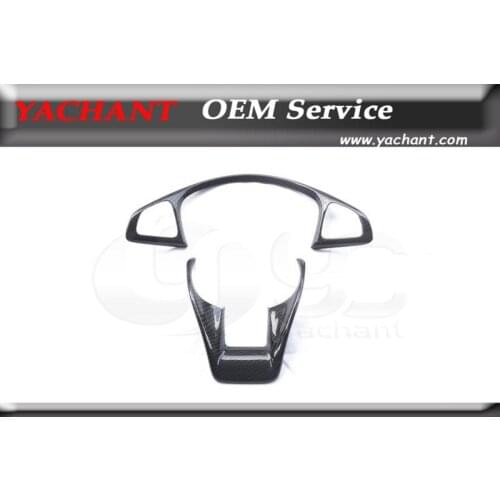 Car-Styling Dry Carbon Fiber Interior Trim Cover Fit For 2015-2016 MB C Class W205 A45 CLA45 GLA45 Steering Wheel Cover