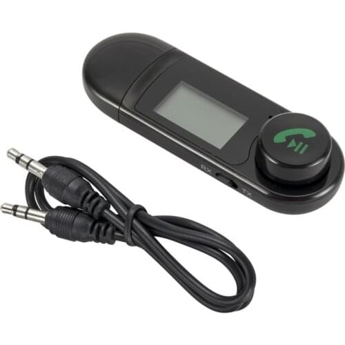 USB Bluetooth 5.0 Audio Receiver Transmitter with 3.5mm LCD Screen 3.5 AUX Stereo USB Plug Bluetooth Adapter for PC TV