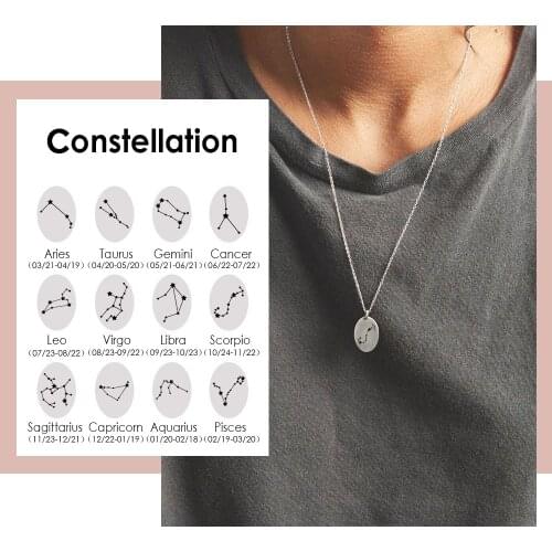 Visunion Not Faded Custom Necklace Engraved Custom Star Constellations Pattern Necklace 316L Stainless Steel Jewelry for Women