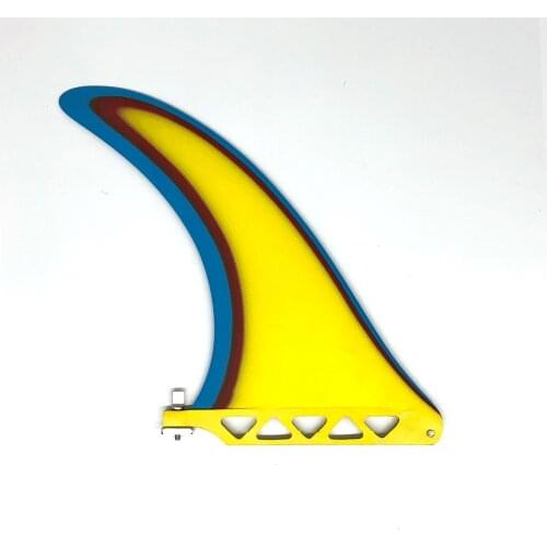 Yellow 8 Inch Surfboard Single Fin Sup Handmade Fiberglass Fin For Surfing