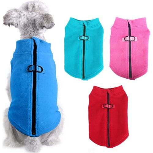 Winter Warm Fleece Pet Vest Jacket With Buckle Clothing For Large French Bulldog Golden Retriever Dog Winter Costume Apparel