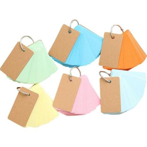 Candy Color 1PC 90 Sheets Pocket Loose Leaf Blank Vocabulary Notebook Mini Memo Note Card Office School Stationery