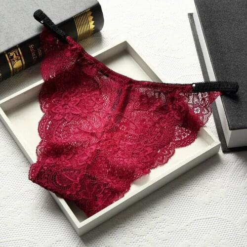 1 Pieces Lace Sexy Female Panties Briefs Lingerie Low Waist Cotton Red Black White Hot Soft Panty Lacy Lace New Underwear Woman