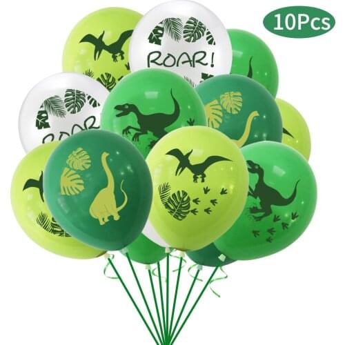 10 Pieces Of 12 Inch Dinosaur Confetti Latex Balloon Jungle Wild Animal Party Decoration Birthday Wedding Decoration Balloon