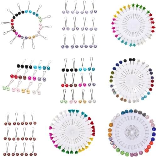 12Pcs Muslim Hijab Pearl Clip Brooch Pins Scarf Safety Clip Women Wedding Pin