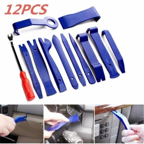 12pcs Hard Plastic Auto Car Radio Panel Interior Door Clip Panel Trim Dashboard Removal Opening Tool Set DIY Car Repair Tool Kit