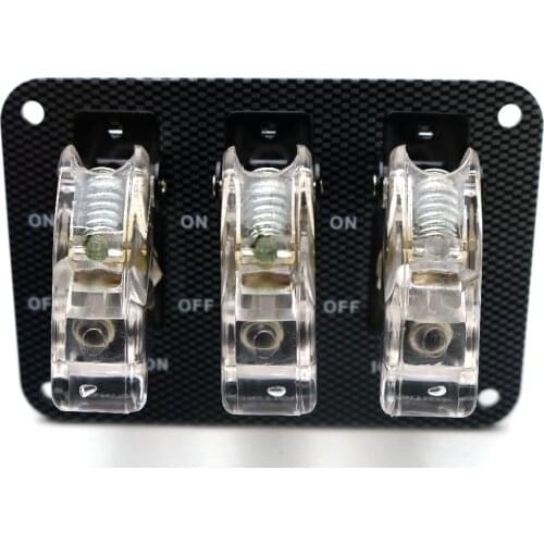 12v white LED Safety Cover Aircraft Toggle Switch Carbon Fiber Surface Panel