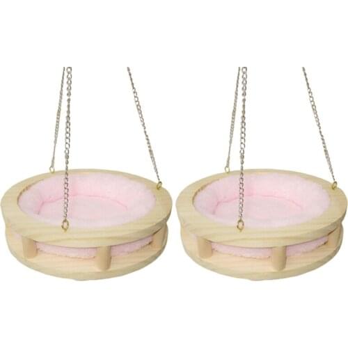 2 Pcs Style Pet Hammock Hamster Hanging Bed Small Animal Warm House Snuggle Hut Squirrel Chinchilla Sleeping, S & L