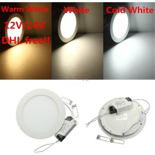 20pcs 12V/24V LED Panel light 3W/6W/9W/12W/15W/25W LED Panel Light Warm White/Cold White 2835 SMD LED Downlight Panel Lighting