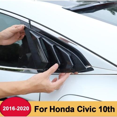 ABS carbon fiber foliate blade blade body leaf panel personalized patch For Honda Civic 10th 2016-2018 2019 2020 Car Accessories