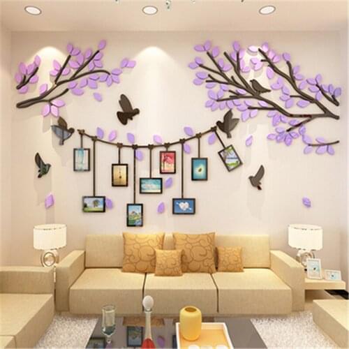 New Arrival Creative DIY Photo Tree Acrylic 3d Wall Sticker Living Room TV Background Wall Stickers Modern Home decor wall art