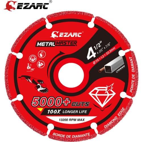 EZARC Diamond Cutting Wheel 115mm x 22.23mm for Metal, Cut Off Wheel with 5000+ Cuts on Rebar, Steel, Iron and INOX