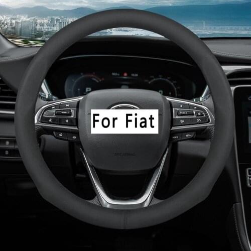 Car Suede leather Steering-wheels Cover 37 38cm 15" for fiat 500x 500c 500l Panda Tipo Qubo Doblo Tipo Palio Palio Perla Siena