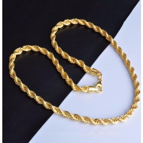 Shellhard Gold Filled Twist Chain Necklace Charms Unisex Fashion Jewelry 16-30inch DIY Necklaces Chain