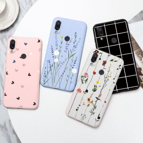 For Xiaomi Redmi Note 7 Case Cover TPU Silicone Flower Heart Back Cover For Redmi Note 7Pro Note7 6.3" Fashion Dragon Case Shell