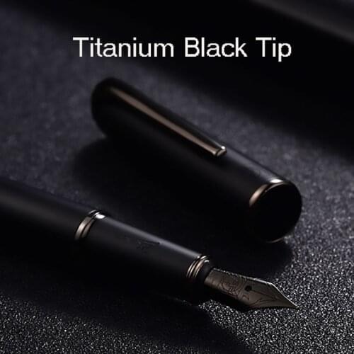 Picasso Pimio Black Metal Fountain Pen Titanium Black EF/M/Bent Nib 0.38/0.6/1.0mm Matte Barrel Gift Box Option Business Pen Set