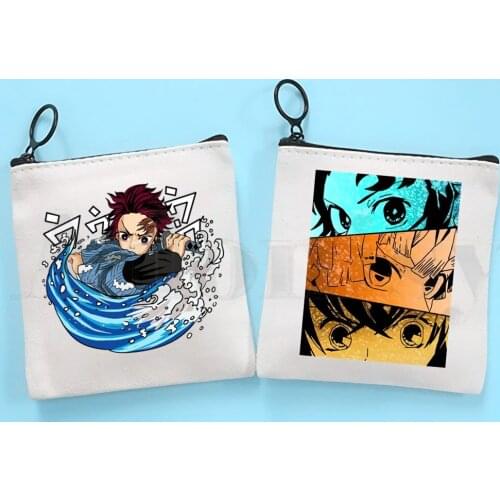 Demon Slayer Kimetsu No Yaiba Tanjirou Kamado Bag Coin Purse Storage Small Bag Card Bag Key Bag Coin Clutch Bag Zipper Key Bag