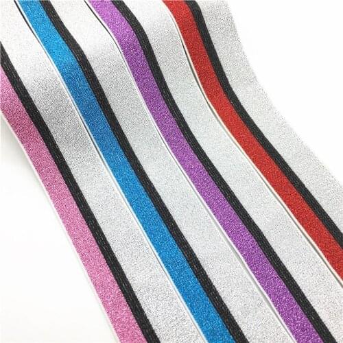 Elastic Bands 40mm Glitter Pink Rubber Elastic Ribbon 4cm Elastic Band Durable Pants Skirt Belt Sewing Clothing Accessories 1M