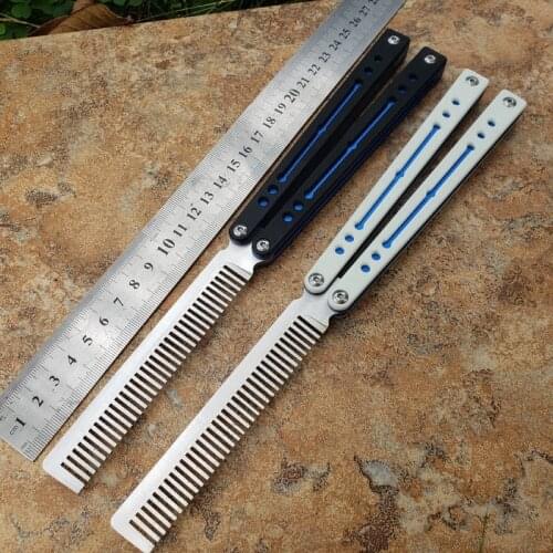 THEONE Nautilus high end Black WhiteG10 handle Comb trainer practice flail Integrated aluminum+G10 handle EDC extremetribes