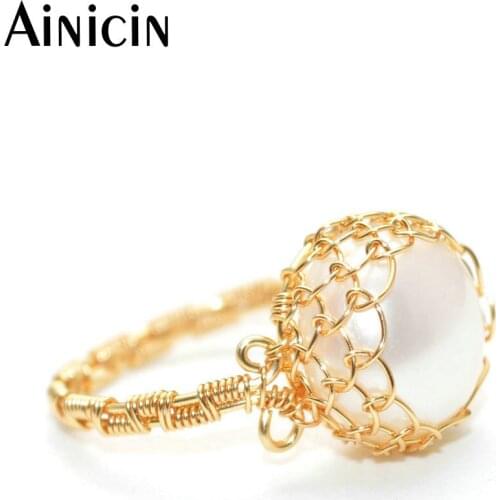 Customize Jewelry Natural Freshwater Pearl Pure Hand-made Not Allergy Gold Plating Wire Bird Nest Rings For Women Party
