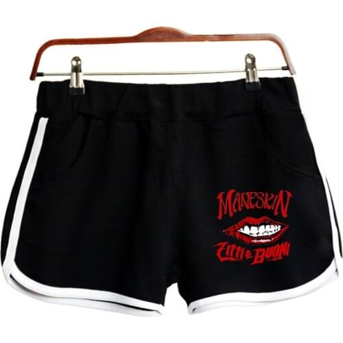 Classic Vocal Maneskin Women Beach Shorts Summer Elastic Waist Leisure home shorts pyjama trousers Grils black white sport pants