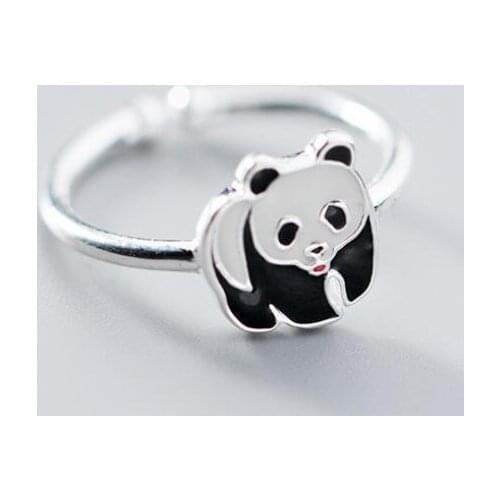 New Hot Cute Little Panda Opening Adjustable Rings For Women Jewelry Accessories Party Girls Rings SAR22