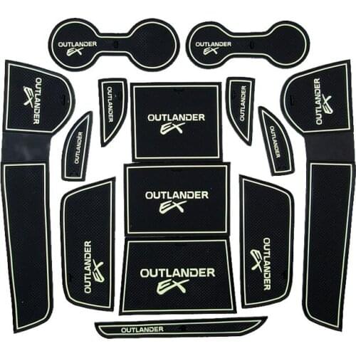 14pcs/set For Mitsubishi Outlander 2013 - 2016,Car Accessories 3D Rubber Mat Non-slip Mat Interior Door Groove Mat Smabee