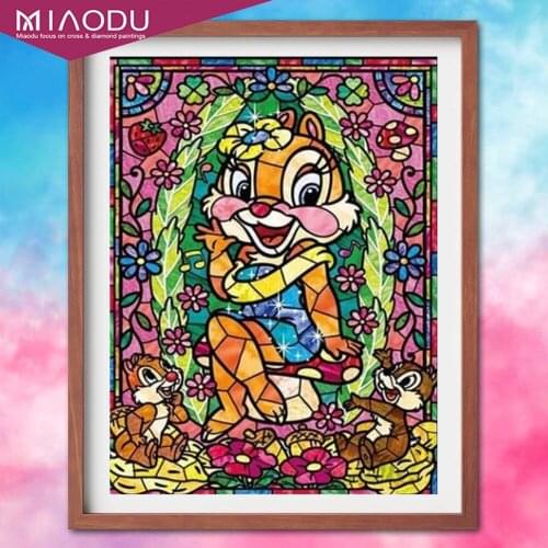 Disney Round Drill 5D DIY Diamond Painting Cartoon Animal Squirrel Rhinestone Embroidery Cross Stitch Home Decor Gift