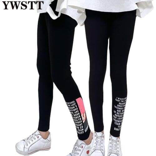 Girls Print Letter Leggings 10 12 years Teenage Girls Cotton Pant k Kids Sport Trousers Students Bottoms Outwear