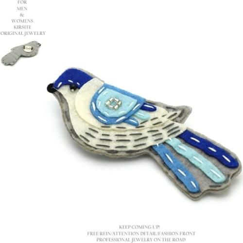 Fashion 3D Handmade Embroidery Fabric art bird badges for Coat Trousers Bag Squirrel Brooch Broche Clothings Accessories