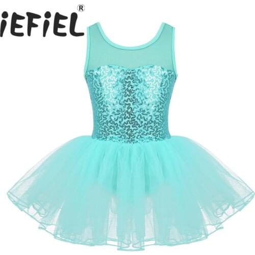 Fashion Kid Girls Ballerina Fairy Prom Party Costume Kids Sequined Flower Dancewear Gymnastic Leotard Ballet Tulle Tutu Dress