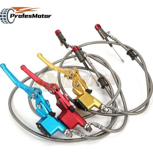 Motocross Aluminium Hydraulic Clutch 900/1200mm Silver Lever Master Cylinder For 125-250cc Vertical Engine Dirt Bike Motorcycle