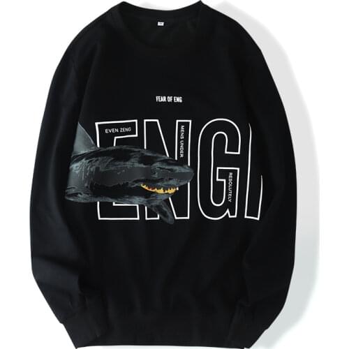 Plus Size 7XL 8xl Mens Hoodies Great White Shark Print Hoodie Men Streetwear Spring Autumn Street Wear Sweatshirts Men Clothes