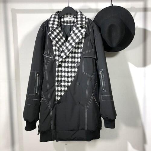 Owen Seak Men Cotton Coats Jackets Gothic High Street Mens Clothing Trench Winter Long Dust Windbreaker Black Jackets