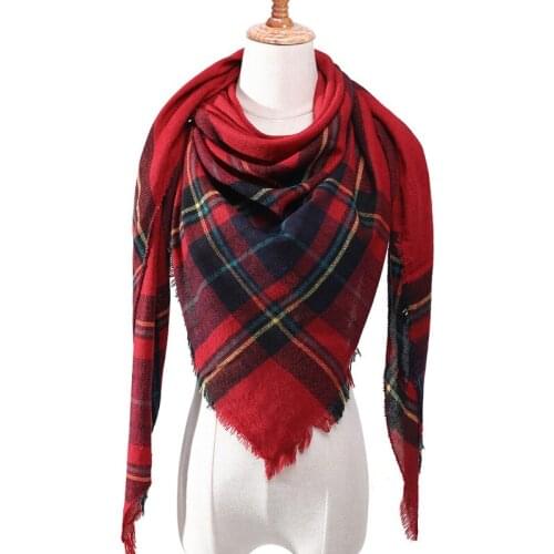 2020 new design brand knitted spring, autumn and winter twill high count high density super warm cashmere plaid shawl scarf SP77