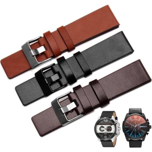 Universal Leather Watch Band For Diesel Watch Strap Wrist Watch Belt ForDZ1399 DZ4280 Bracelet DZWatchband Straps22 24 26 28 30
