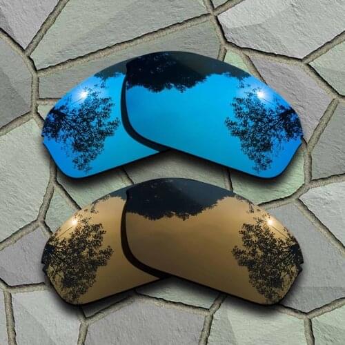 Sky Blue&Bronze Copper Sunglasses Polarized Replacement Lenses for Oakley Half Wire 2.0
