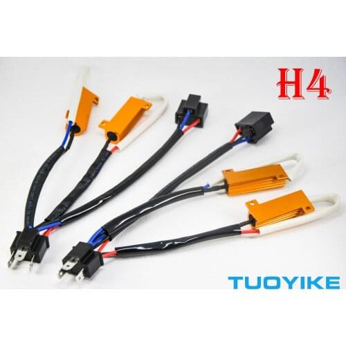 2PCS H4 H13 9004 9007 LED Decoder 50W 6ohm Gold Fuse LED Headlight Canbus Error Canceler Load Resistor Anti-Hyper Flash Blink