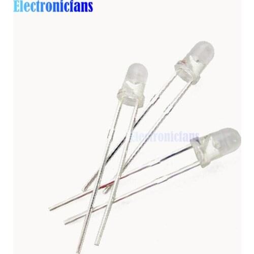 100Pcs F3 3MM White Color White Light Round Superbright LED Lamp