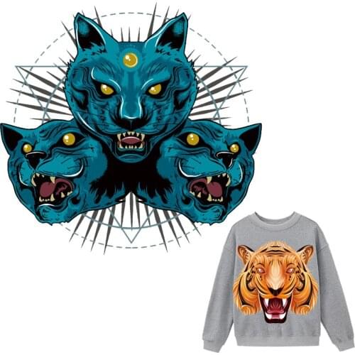 Tiger Patches Animsl Thermal Stickers on Clothes Iron-on Transfers for Clothing Thermoadhesive Patch Diy Applique for Jackets