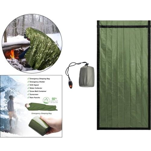 Outdoor Bivy Emergency Sleeping Bag Camping Survival Thermal Blanket Mylar Waterproof Emergency Gear Compact Windproof