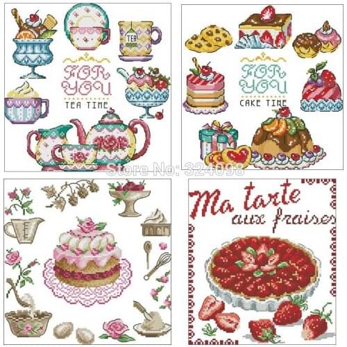 Cake patterns Counted Cross Stitch 11CT 14CT DIY wholesale Chinese Cross Stitch Kit Embroidery Needlework Sets