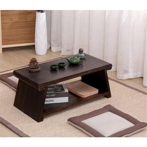 Japanese Tea Table Foldable Wooden For Living Room Furniture Modern Minimalist Tatami Coffee Folding Low Side Table Solid Wood